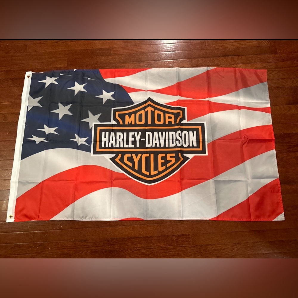 Harley Davidson Flag Large Banner 3x5 ft Sign LOGO FAST SHIPPING DOUBLE sided